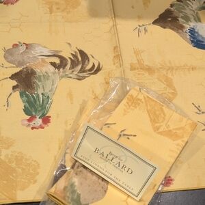 Yellow Rooster Table Linens Napkin Set Of Four New